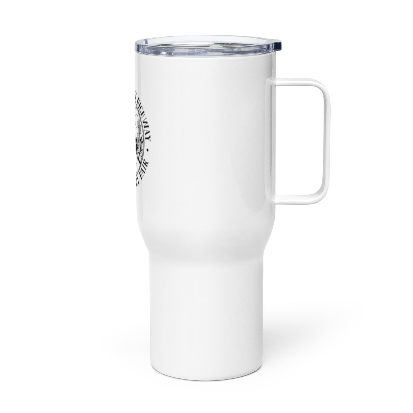 Travel mug with a handle